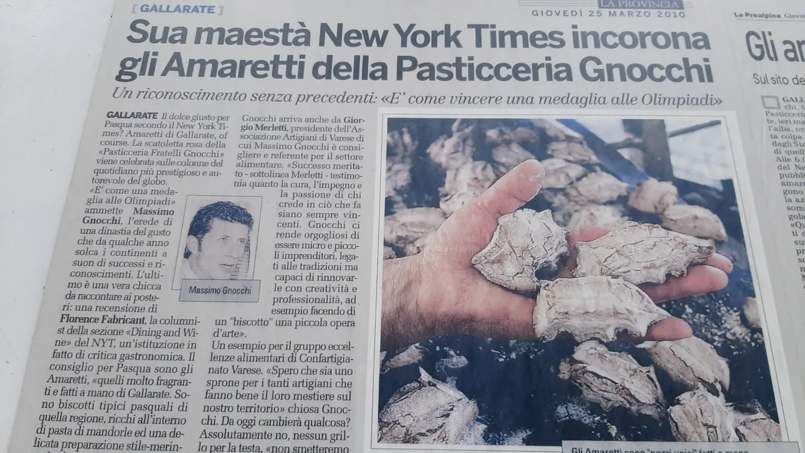 Sua maestà New York Time incorona gli Amaretti della Pasticceria Gnocchi